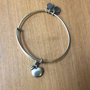 Alex & Ani Gold Bracelet With Apple Charm
